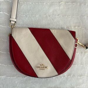 Coach Ellen Red and Cream Crossbody Bag